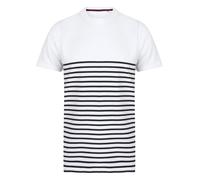 Haut T-Shirt Breton Rayé Coton Manches Courtes Col Ras Du Cou Front Row