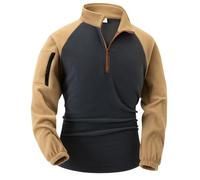 Haut tactique pour homme avec fermeture éclair 1/4 - Chemise de travail militaire à manches longues - Pull d'entraînement à manches longues - Pull de chasse à séchage rapide - Fermeture éclair 1/4 sur