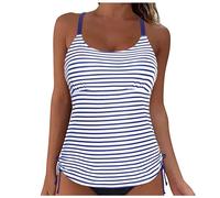 Haut Tankini pour Femme Haut de Maillot de bain avec contrôle du ventre Haut de Bikini Haut de Maillot de Bain Push-up Sexy Haut de Maillot de Bain avec Rembourrage Amovible et Bretelles réglables
