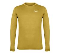 Salewa - T-shirt manches longues de randonnée respirant - Puez Melange Dry M L/S Tee Olive Oil Melange pour Homme - Taille M - Jaune Jaune M