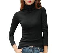 Haut Thermique Col Rond Col Roulé Femme Maillot de Corps à Manches Longues sous-Vêtements Chaud T-Shirt Automne Hiver Tee Shirt Longshirts pour Sports Ski Running