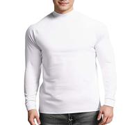 Haut thermique en polaire pour homme - Mode - Bas en polaire - Chaud et décontracté - Manches longues - Couleur unie - Pour la vie quotidienne - Cadeau de Noël, blanc, M