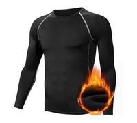 Haut Thermique Pour Homme - Thermique Hiver Pull Compression Manches Longues Tops Thermolactyl Sport Gym Automne-Hiver Manches Longues Sous-VêTements Thermiques Chemise à Col Roulé Top Sport