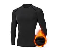 Haut Thermique Pour Homme - Thermique Hiver Pull Compression Manches Longues Tops Thermolactyl Sport Gym Automne-Hiver Manches Longues Sous-VêTements Thermiques Chemise à Col Roulé Top Sport