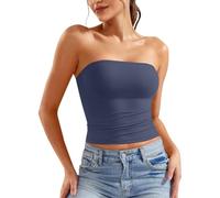Haut Tube Femme Lot de 2 Ajusté et Court Style et Classique Bustier sans Bretelles pour l'Été d'été Casual