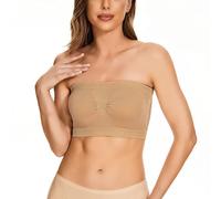 Haut tube sans bretelles pour femme - Épaules dénudées - Sans couture - Joli tube - Bandeau de vacances - Dos nu - Bustier de plage - Solide - Épaules dénudées - Vêtements d'été - Haut bandeau court