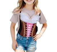 Haut Ventre Sans Ventre T-shirt Drôle Enfant avec Graphique de Fête de la Bière, Col Rond Décontracté, Confortable, Extensible, pour Garçons Filles de 3 à 16 Ans Robe Je Déjà 1, Rose, 10-11 ans