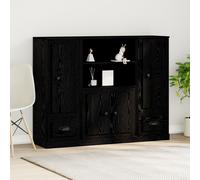 Haute Armoire Vidaxl En Chêne Noir 132x35,5x103,5 Cm En Bois D'ingénierie Noir