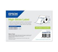 Epson - Haute-brillance - adhésif permanent en acrylique - microporeux - blanc - A4 (210 x 297 mm) 776 étiquette(s) (4 rouleau(x) x 194 Étiquettes en forme découpée - pour ColorWorks CW-C6500Ae, CW-C6
