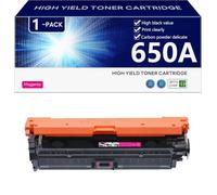 Haute Capacité 650A Cartouche de Toner de Remplacement CE270A CE271A CE272A CE273A pour HP CP5520n CP5520dn CP5520xh CP5525n CP5525dn CP5525x Imprimantes, Transparent et Durable,Magenta-1 Pack