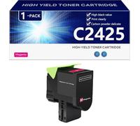 Haute Capacité C2425 Cartouche de Toner Compatible pour Lexmark C2325 MC2325 C2425 MC2425 MC2535 MC2640 Imprimantes, Impression Nette et Durable,Magenta-1 Pack