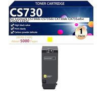 Haute Capacité CS730 Cartouche de Toner Compatible pour Lexmark CS730de CS735de CX730de CX735adse C4342 C4352 Imprimantes, Transparence et Durabilité Garanties avec Puce.,Yellow-1 Pack