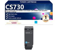 Haute Capacité CS730 Cartouche de Toner Compatible pour Lexmark CS730de CS735de CX730de CX735adse C4342 C4352 Imprimantes, Transparence et Durabilité Garanties avec Puce.,Cyan-1 Pack