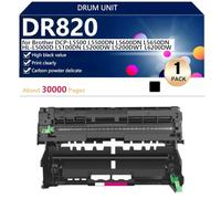 Haute Capacité DR820 Unité de Tambour de Remplacement pour Brother DCP-L5500 L5500DN L5600DN L5650DN HL-L5000D L5100DN L5200DW L5200DWT L6200DW Imprimante, Transparent et Durable,Black-1 Pack
