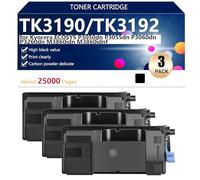Haute Capacité TK3190 TK3192 Cartouche de Toner de Remplacement pour Kyocera ECOSYS P3050dn P3055dn P3060dn P3260dn M3860idn M3860idnf Imprimantes, Claires et Durables,Black-3 Pack