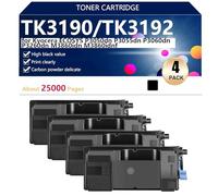 Haute Capacité TK3190 TK3192 Cartouche de Toner de Remplacement pour Kyocera ECOSYS P3050dn P3055dn P3060dn P3260dn M3860idn M3860idnf Imprimantes, Claires et Durables,Black-4 Pack
