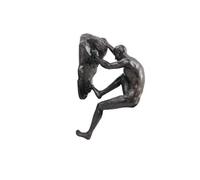 Haute Collage 1 figurine grimpante grimpante avec les deux mains - Couleur bronze - Décoration murale à suspendre