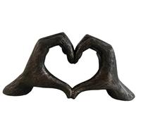 Haute Collage Sculpture de geste Mains Love Couleur bronze antique Argenté/doré Taille réelle 26 cm Expression d'appréciation et d'amour Saint-Valentin I appreciate you I love you Cadeau de mariage