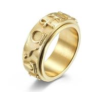 Haute Couleur Argent Poli En Acier Inoxydable Egypte Oeil D’horus Ankh Croix Anneaux pour Hommes Punk Vintage Bague Rotative