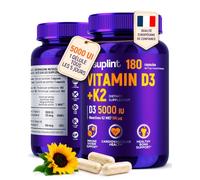 Haute Dose Vitamine D3 K2 MK7 - 5000 UI - 180 Gélules | Vitamine D3 K2 MK7, All-Trans ≥98 % - 1 Gélule Tous les 5 Jours, 30 Mois - Soutien des Os, des Dents et de l’Immunité