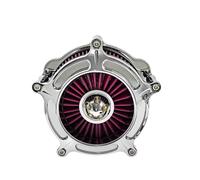 Haute perméabilité Filtre d'admission d'air chromé pour moto, élément de remplacement pour Harley Softail Dyna Sportster Touring Glide(Red c)