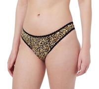 HAUTE PRESSION Culotte menstruelle Brésilienne Léopard Flux Moyen pour Femme avec Dentelle Elastique à la Taille et Cuisses de Couleur Noir,Réf Camélia T36, absorbante et réutilisable