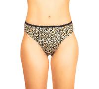 Haute pression Culotte String Fuite urinaire pour Femme de Couleur Léopard avec Dentelle Elastique à la Taille,Réf Lys T42, absorbante et réutilisable