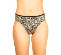 Haute pression Culotte String Fuite urinaire pour Femme de Couleur Léopard avec Dentelle Elastique à la Taille,Réf Lys T36, absorbante et réutilisable