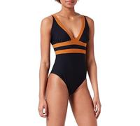 Haute pression Femme T1018 Co1 Maillot de bain une pi ce, Caramel/Noir, 48 Grande taille EU