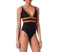 Haute pression Femme T1018 Co1 Maillot de bain une pi ce, Noir/Caramel, 44 Grande taille EU