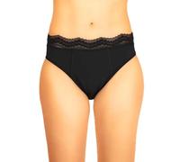 HAUTE PRESSION Rose Culotte menstruelle Haute avec Dentelle élastique à la Taille, Flux Léger T40 sous-vêtement, Noir, 40 Femme