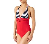 Haute pression Y1006 - Maillot de bain une pièce - À rayures - Femme - Rouge (Rayé Marine/blanc) - FR: 42B (Taille fabricant: 42)