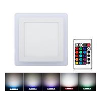 Haute Puissance Epistar 6W 9W 18W 24W RGB LED Panneau Lumière avec contrôle à distance Downlight Led Ceiling Down AC85-265V + Pilote (couleur émettante: Froid Blanc)