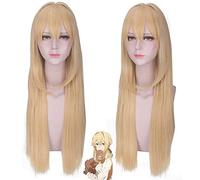 Haute qualité Anime Violet Evergarden Cosplay perruque longue vague Blonde résistant à la chaleur cheveux synthétiques perucas Costume perruques + bonnet de perruque