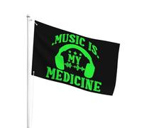 Haute Qualité Bannière De Jardin 90X150Cm Ma Musique Est Un Médicament Drapeaux Bannières Diversité Drapeaux Personnalisé Pour Festival, Jardin, Cadeau D'Anniversaire