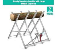 Haute qualité Chevalet à bûches Supports de Bois Chevalet de tronçonnage Pliable En acier -80x84x80 cm