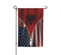 Haute Qualité Drapeaux De Vacances 30X45Cm Amitié Entre Les États-Unis, Les États-Unis Et L'Albanie Drapeaux De Cour Résistant Drapeau Vertical Pour Maison, Extérieur, Ferme