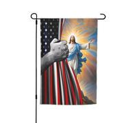 Haute Qualité Drapeaux De Vacances 30X45Cm États-Unis Américain Et Christ Foi Dieu Jésus Drapeau De Noël Résistant Drapeau Vertical Pour Jardin, Décoration, Cour