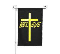 Haute Qualité Drapeaux De Vacances 30X45Cm Foi Jésus-Christ Croire Croix Drapeau De Maison Double Face Drapeau De Noël Pour Fête, Saisons, Extérieur