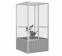 （Haute qualité）Gris Cage à oiseaux Gris 111x107x211 5cm Acier galvanisé Poids 28.1 Kg_729715