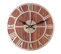 Haute Qualité Horloge en bois rustique Mouvement silencieux Vintage Numérique romain 3D Décoratif GRAND HORLOGUE MUR EN BOIS EN BOIS HORQUES EN BOIS for MURS for MURS, SALON, Cuisine, Jardin