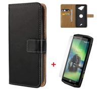 Haute Qualité Housse Crosscall Action X5 Coque Luxe Étui à rabat Housse Noir + HD Verre Trempé Crosscall Action X5 Protection Écran
