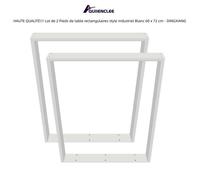HAUTE QUALITÉ!!! Lot de 2 Pieds de table rectangulaires style industriel Blanc 60 x 72 cm - DINGXIANG