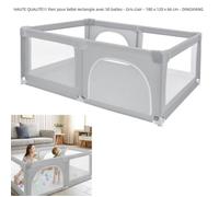 HAUTE QUALITÉ!!! Parc pour bébé rectangle avec 50 balles - Gris clair - 180 x 120 x 66 cm - Tissu Oxford - DINGXIANG