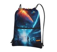 Haute Qualité Résistant Sac De Gym Impression du Futur De La Science-Fiction Sac De Sport Unique Sac pour Chaussures pour Camping, École, Plage