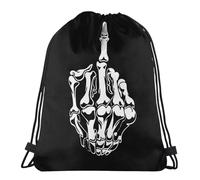 Haute Qualité Résistant Sac pour Chaussures Doigt d'honneur Squelette d'halloween Sac De Gym Drôle Sac De Jeu pour Les Voyages, École, Natation