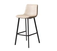 Haute Salle Pub Vintage Rustique Stool en Tissu Laitier avec Pieds Métalliques (H:75cm)