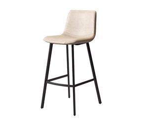 Haute Salle Pub Vintage Rustique Stool en Tissu Laitier avec Pieds Métalliques (H:75cm)