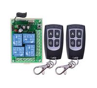 Haute sensibilité DC 12 V 4CH 4 canaux Télécommande Commutateur sans fil Interrupteur émetteur Récepteur radio + émetteur Télécommande de porte de garage Éclairage d'arrosage