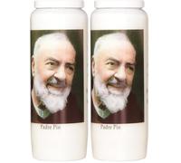 Hautekiet Bougie 9 Jours Padre Pio Blanc 6,8 x 20 cm (Lot de 2)